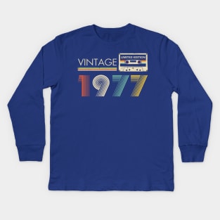 Vintage 1977 Limited Edition Cassette Kids Long Sleeve T-Shirt